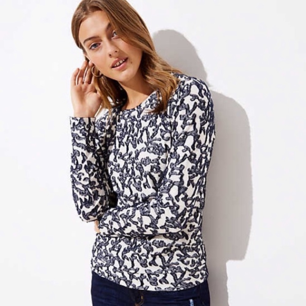 Loft Vine Print Long Sleeve shirt